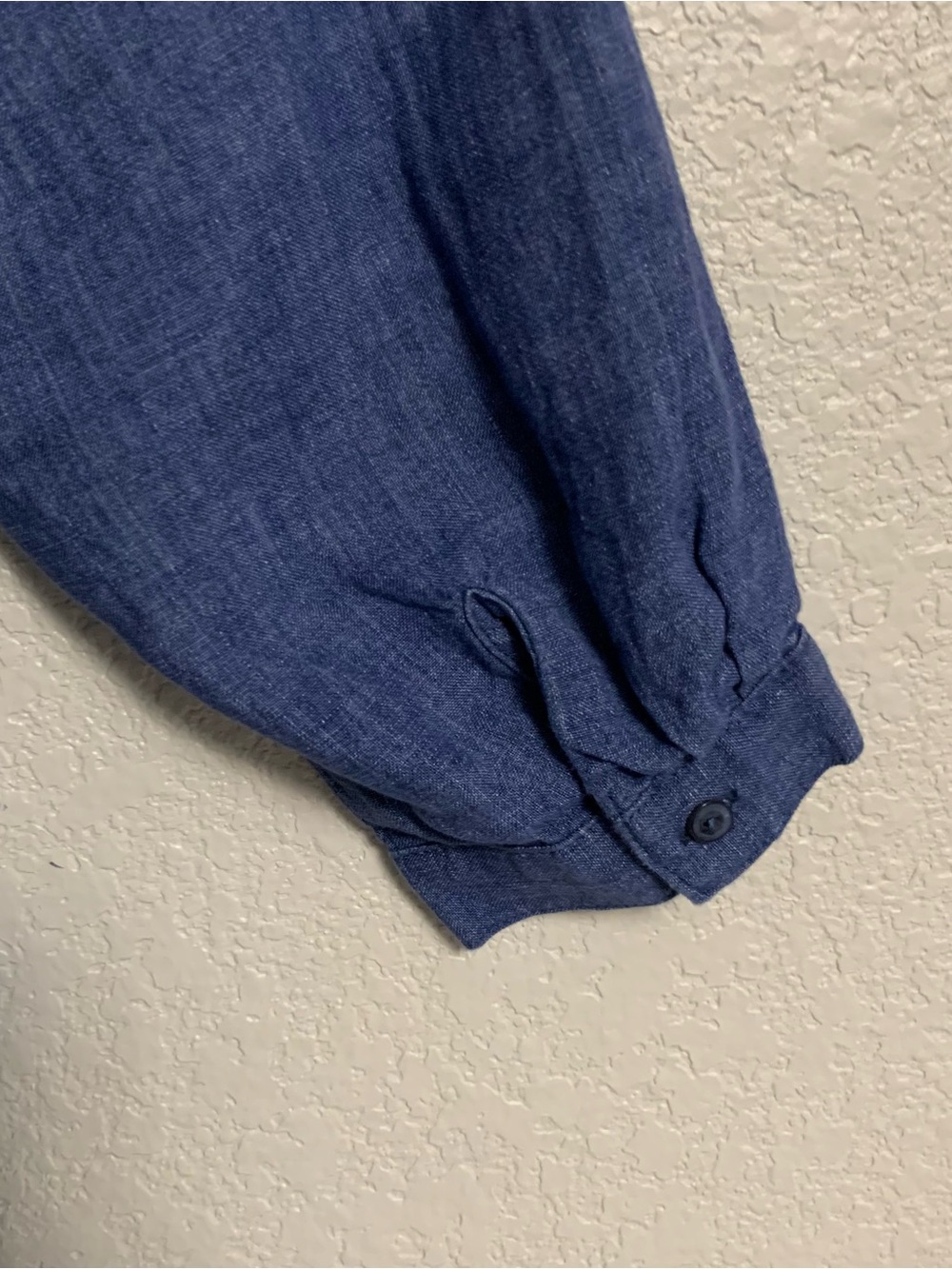 Eileen Fisher Linen Shirt Top Womens 1X Organic Linen Delave Classic Collar Blue - Picture 13 of 16